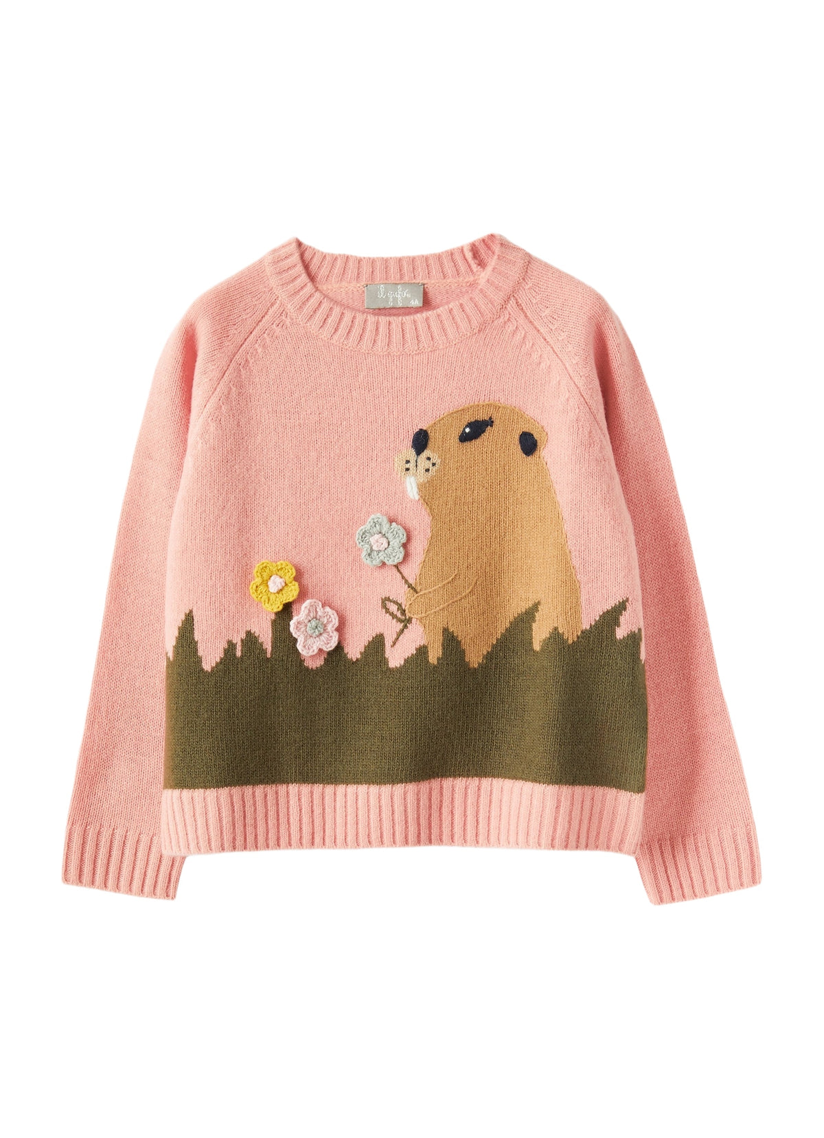 Merino Sweater With Beaver Detail