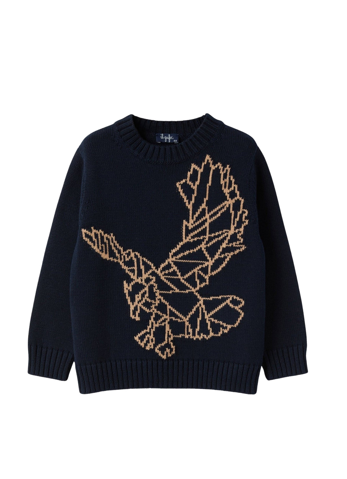 ma435em109_4913 // DOUBLON PAS FUSION /// DOUBLON DEVIENT OK PICS / maglia in cotone organico blu con ricamo aquila