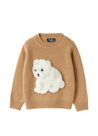 Baby Boy’S Sweater With Beige Teddy Bear