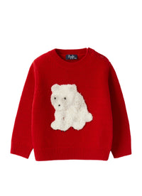 Baby Boy’S Sweater With A Red Teddy Bear