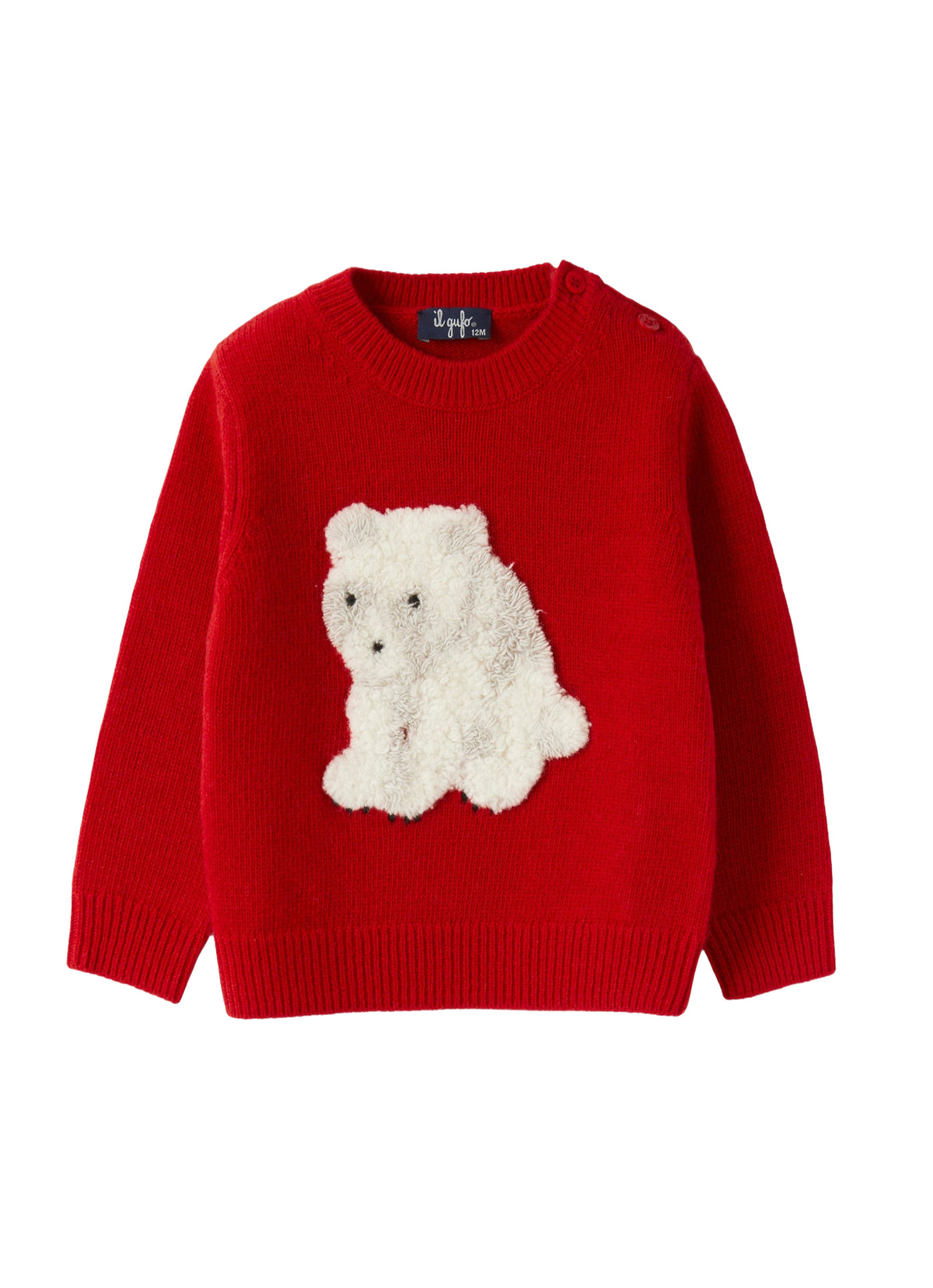 Baby Boy’S Sweater With A Red Teddy Bear