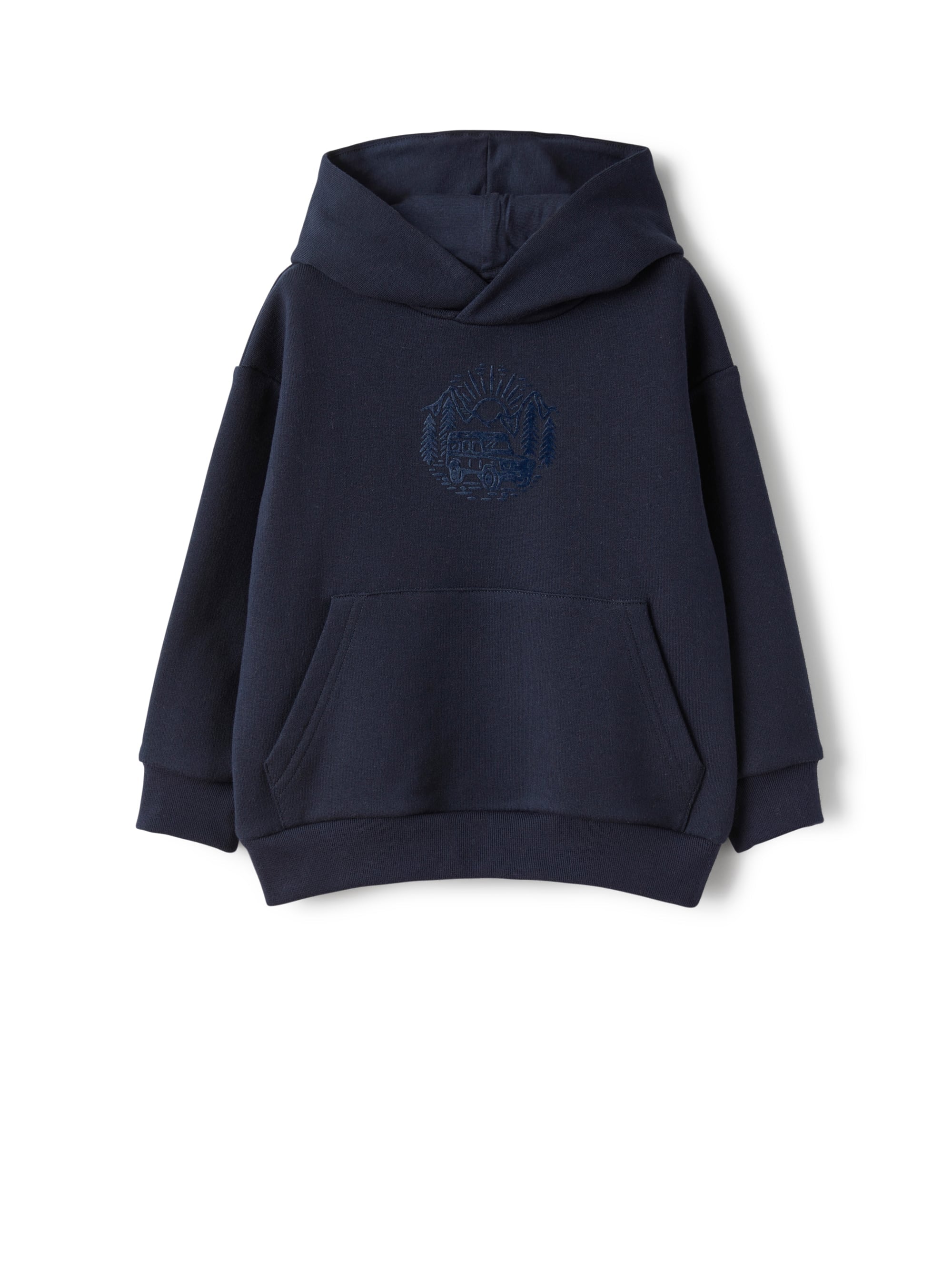 Hooded sweatshirt with flock print