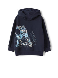 Hooded sweatshirt with a hockey player print design