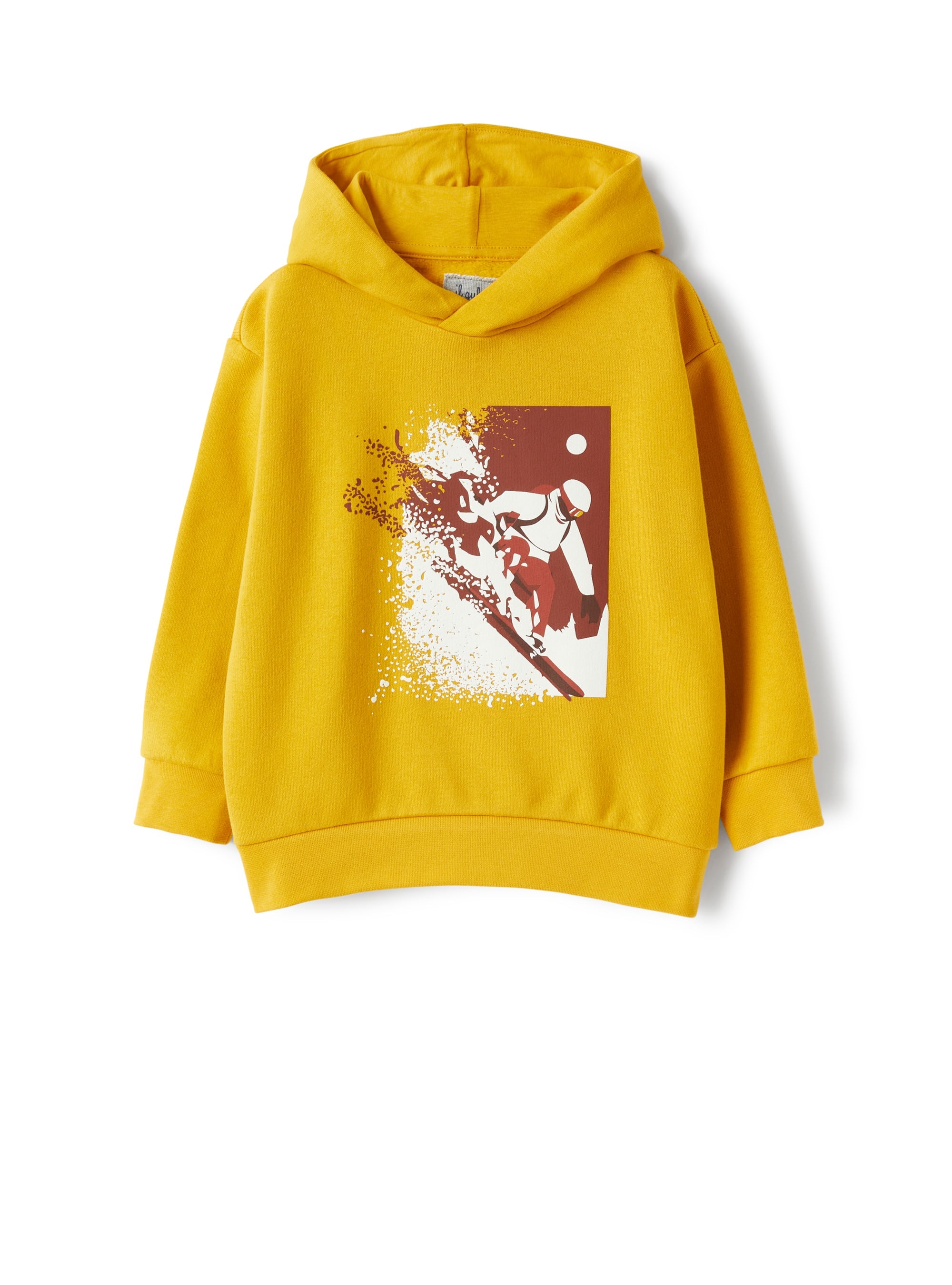 Hooded sweatshirt with skier print