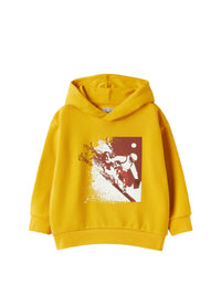 mf267m0107_2337 // DOUBLON FUSION /// Hooded Sweatshirt With Skier Print