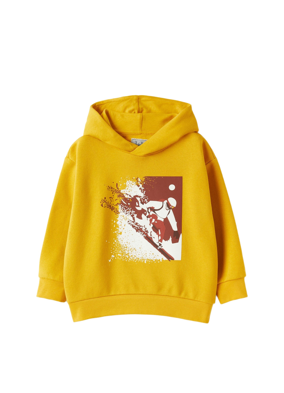 mf267m0107_2337 // DOUBLON FUSION /// Hooded Sweatshirt With Skier Print