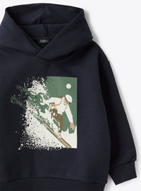 Sweatshirt With Snowboarder Print Design