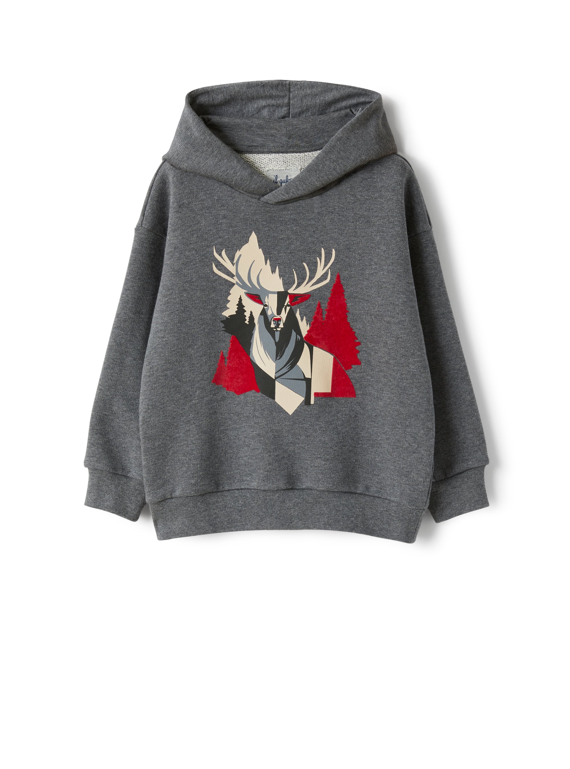 Hooded sweatshirt with moose print