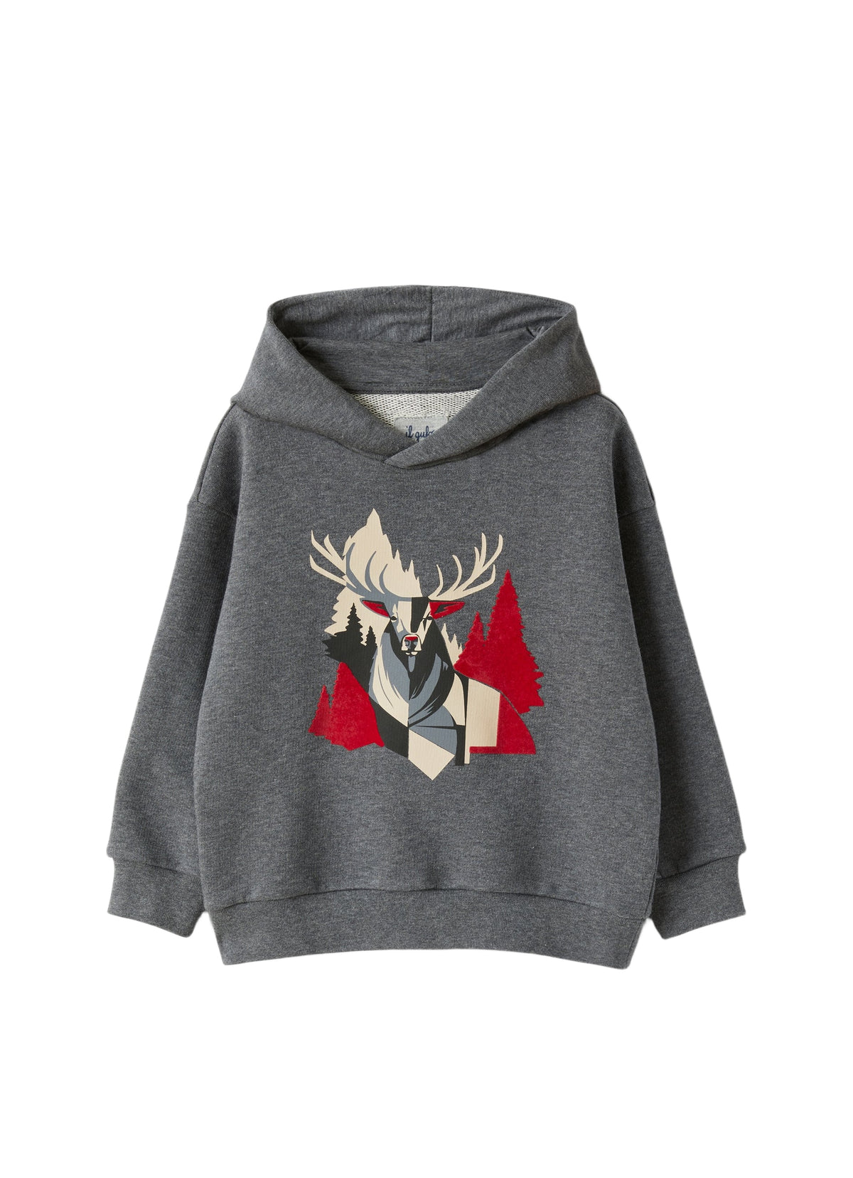 Hooded Sweatshirt With Moose Print