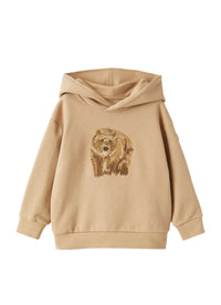 Hooded sweatshirt with embroidered bear detail
