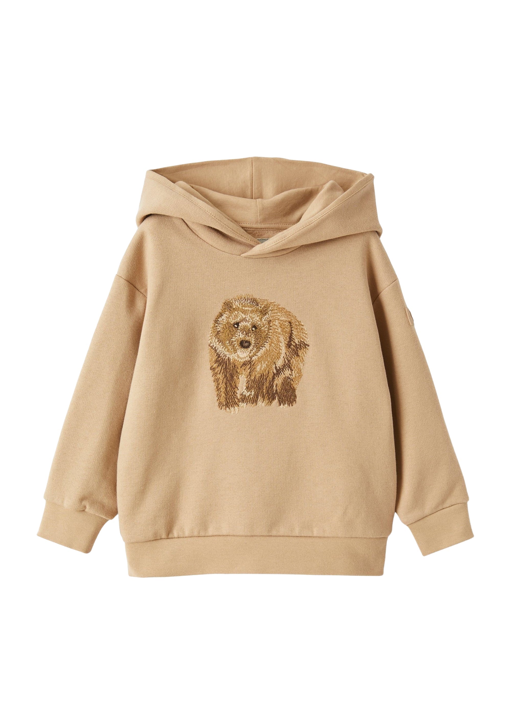 Hooded sweatshirt with embroidered bear detail