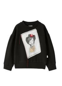 Crew-neck sweatshirt with embroidered patch