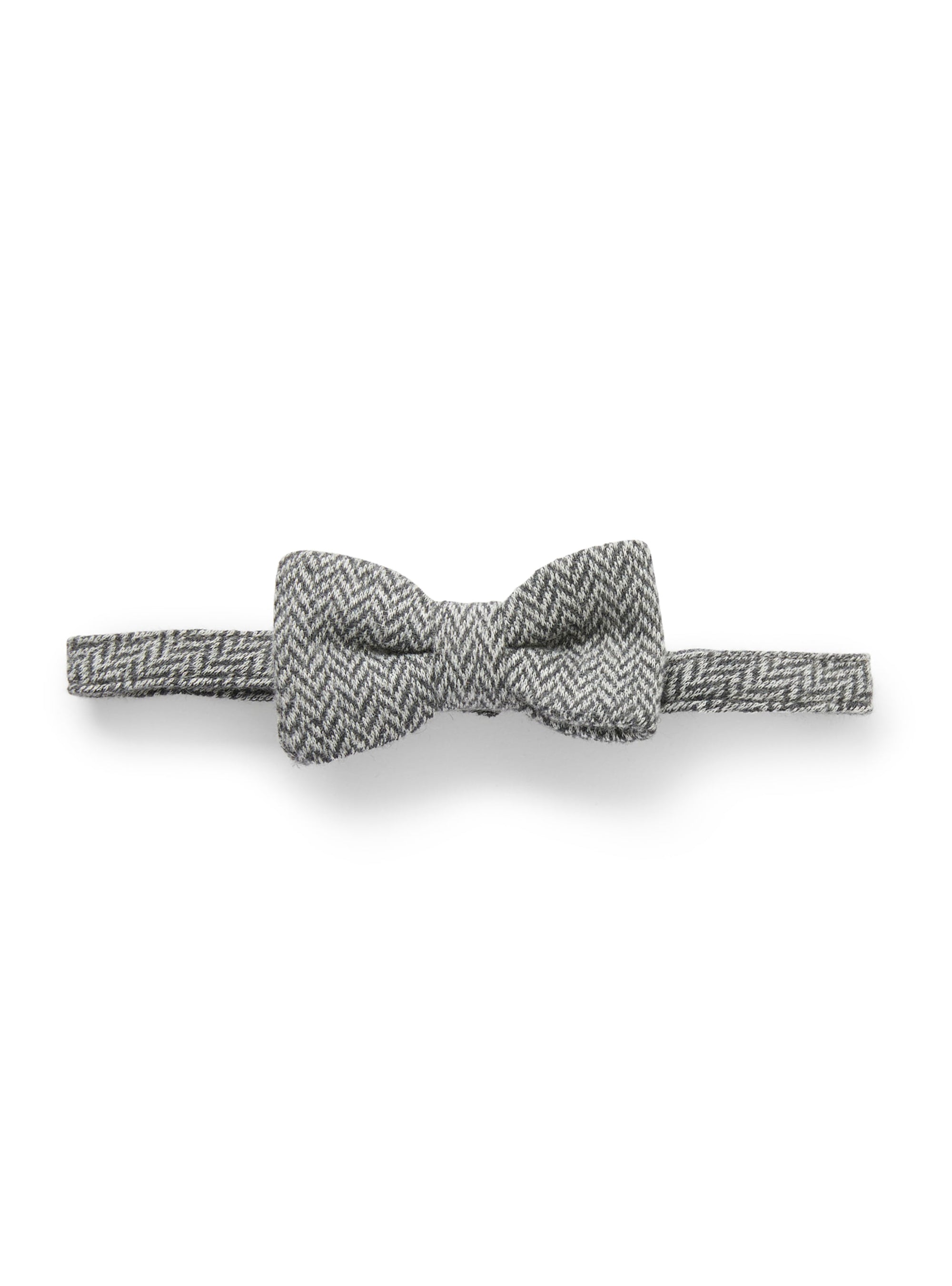 Herringbone-patterned bow tie