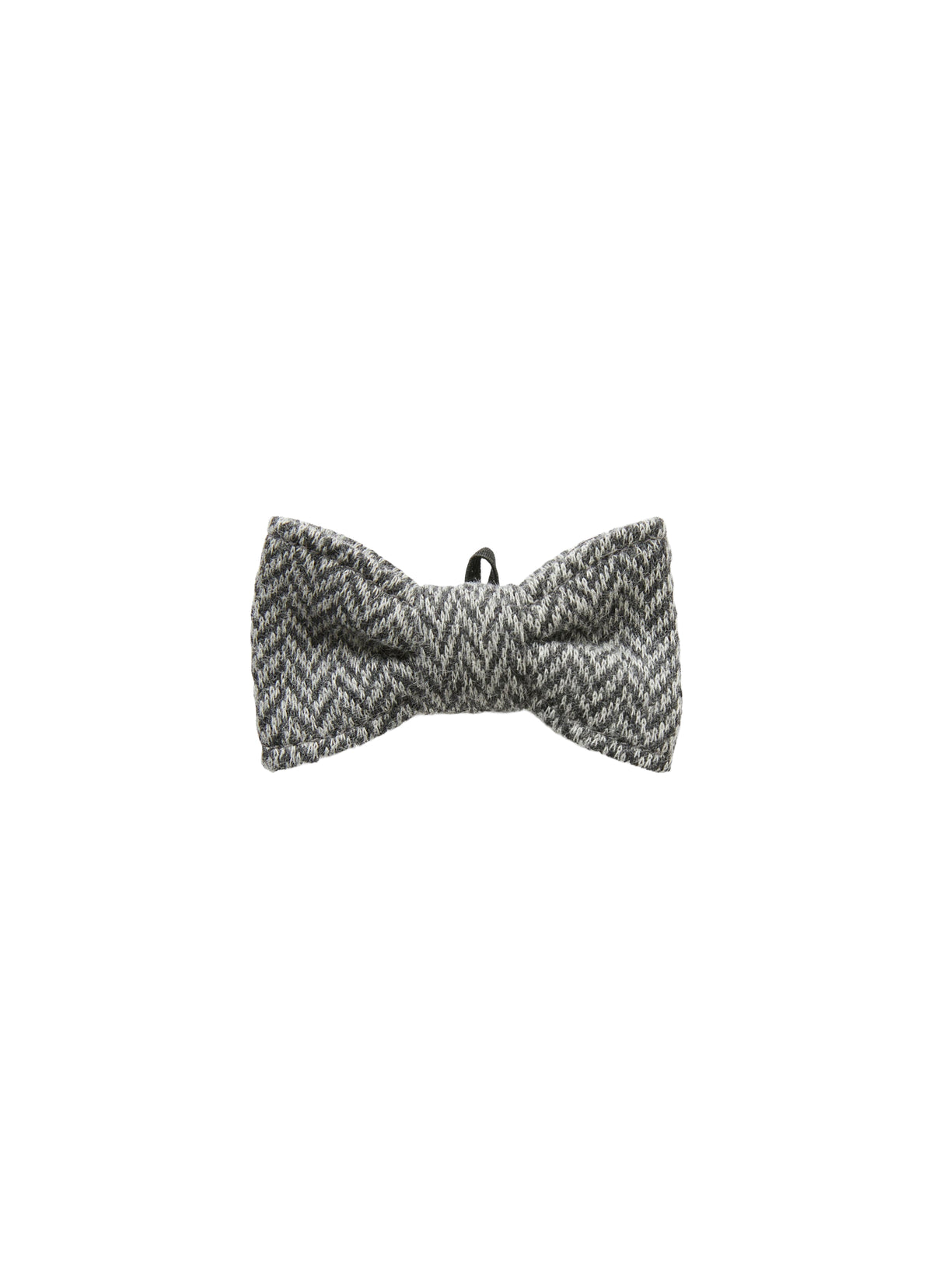 Herringbone bow tie with buttonhole - Asfalto