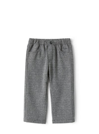Trousers in herringbone-patterned cotton