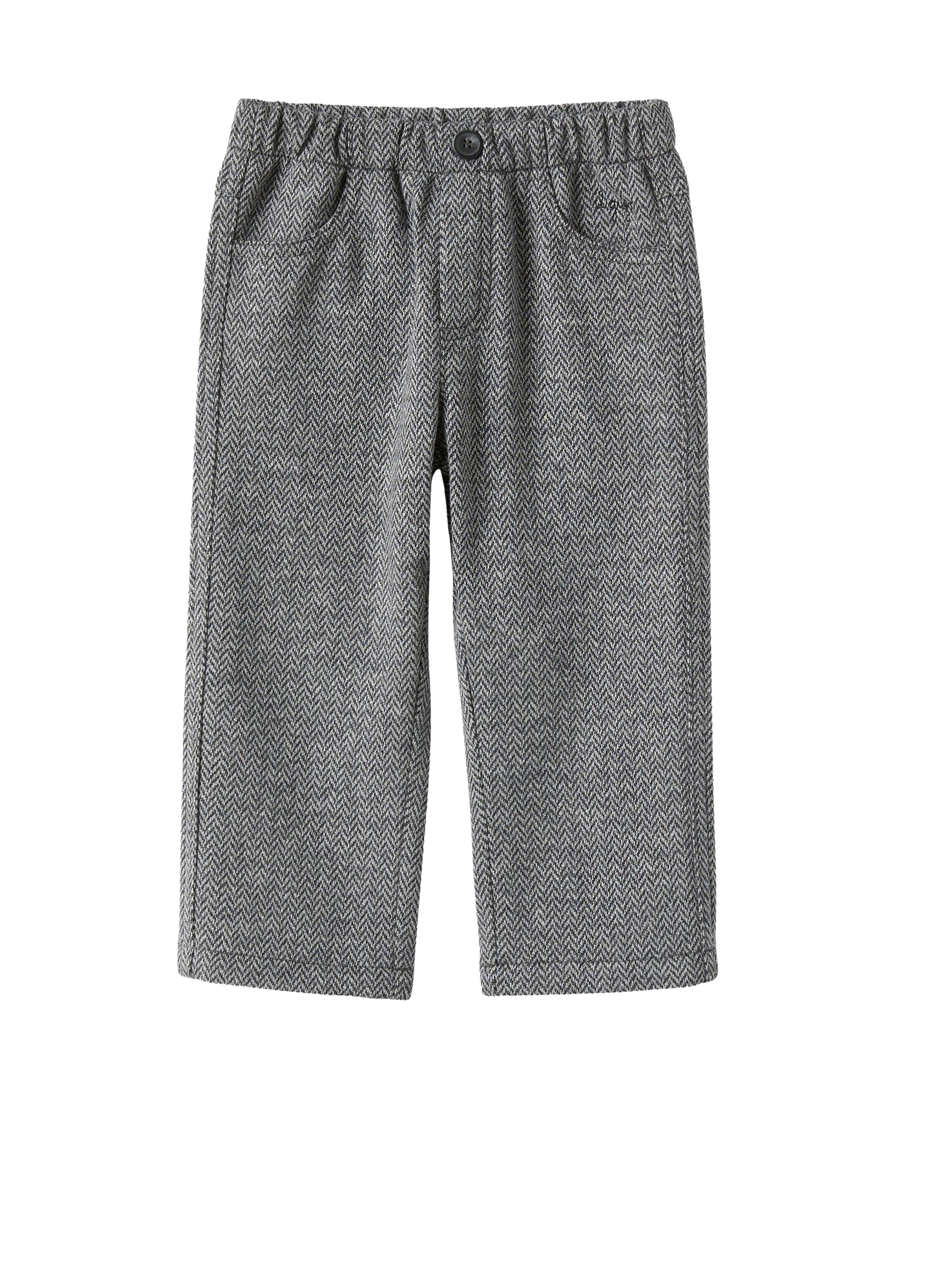 pantaloni in cotone a spina di pesce