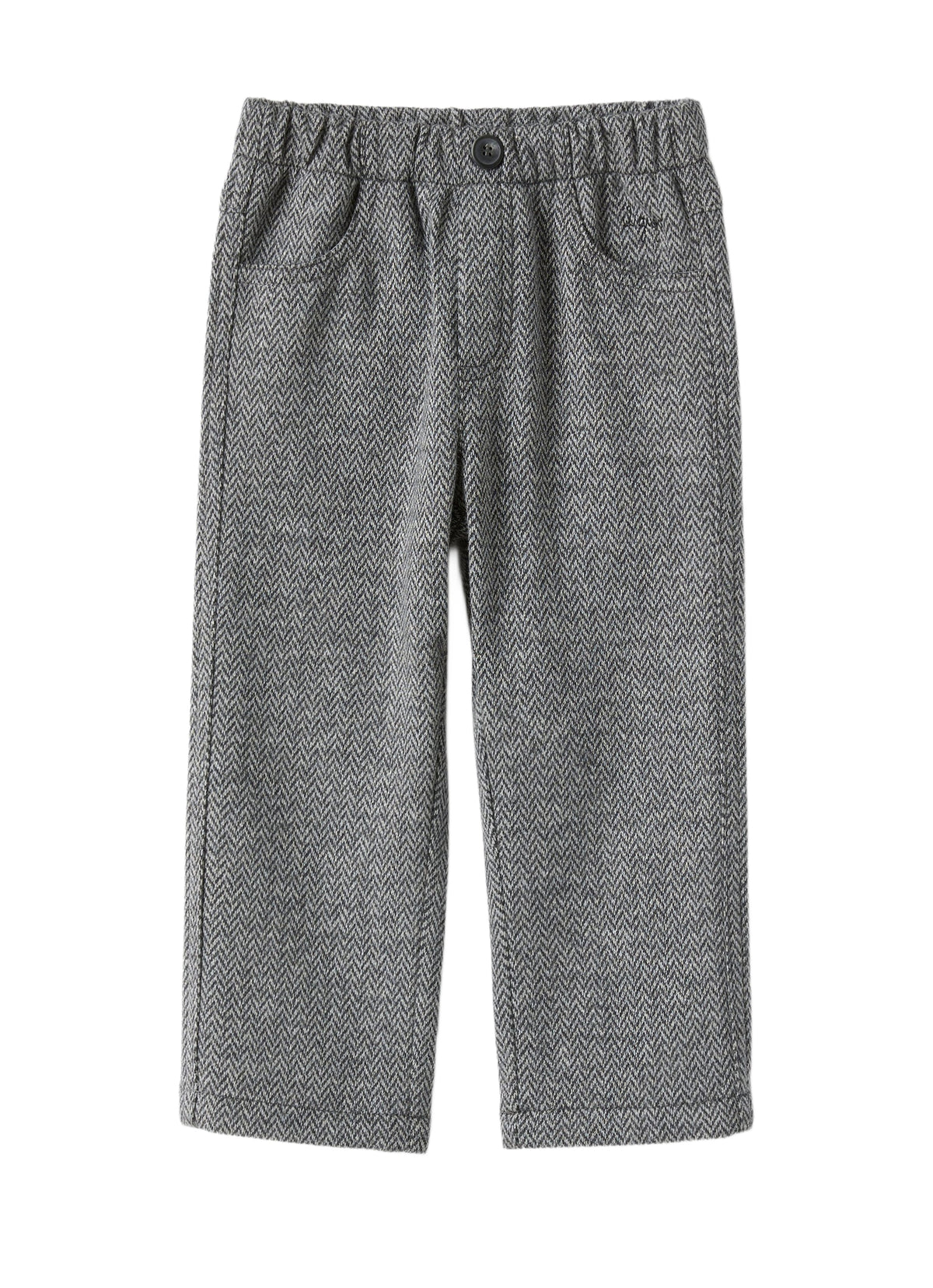 Trousers In Herringbone-Patterned Cotton