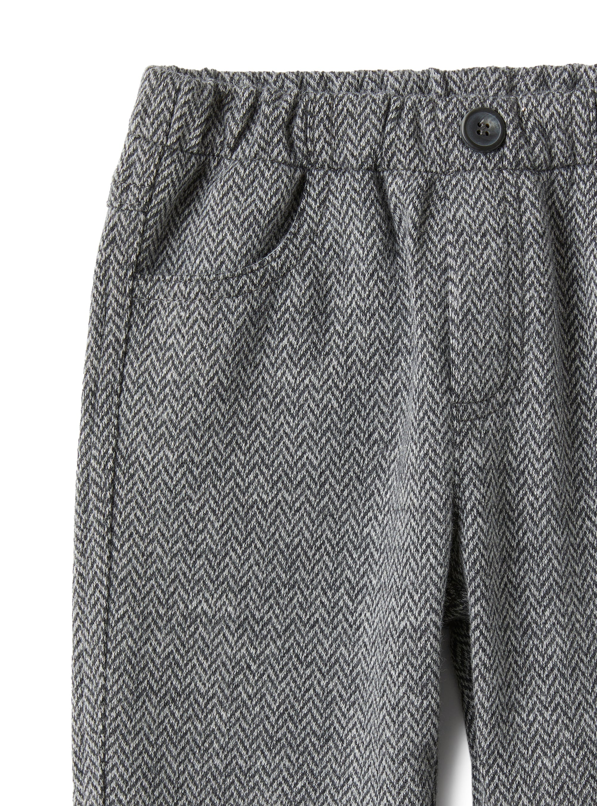 pantaloni in cotone a spina di pesce
