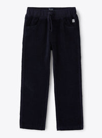 Pantaloni In Velluto Blu A Costine