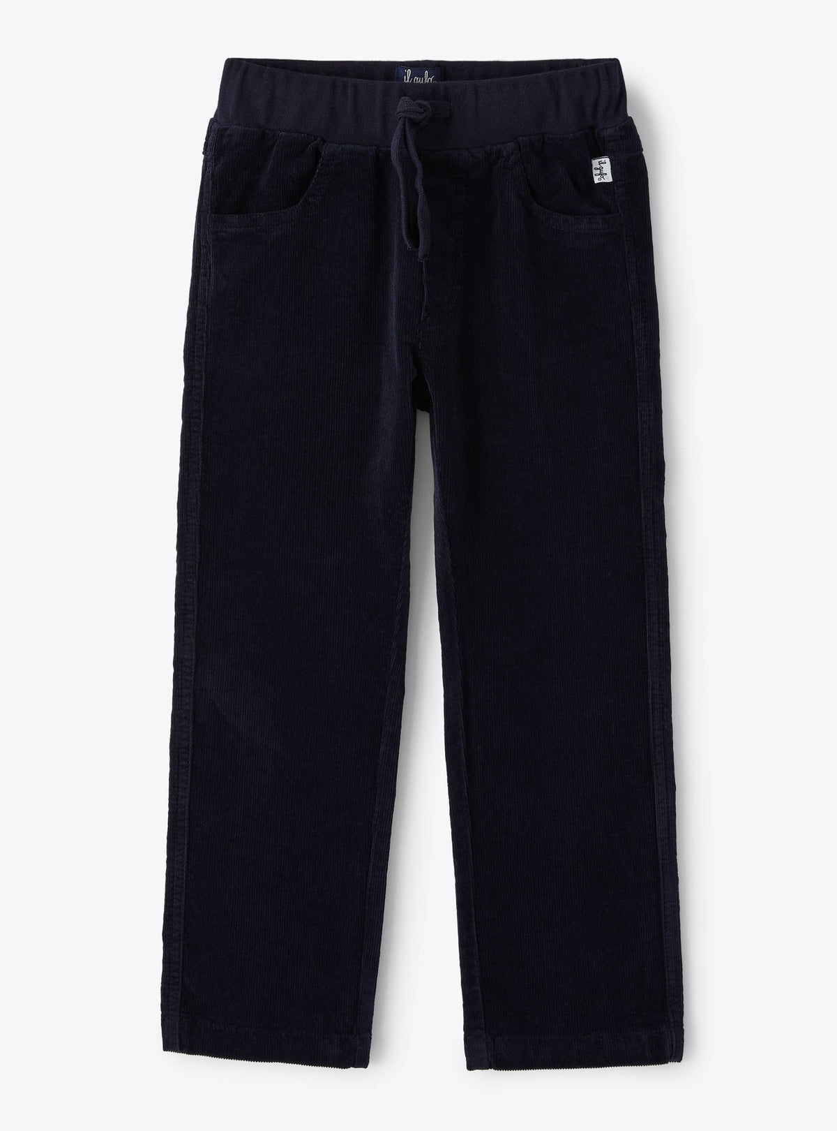 Pantaloni In Velluto Blu A Costine