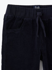 Pantaloni In Velluto Blu A Costine