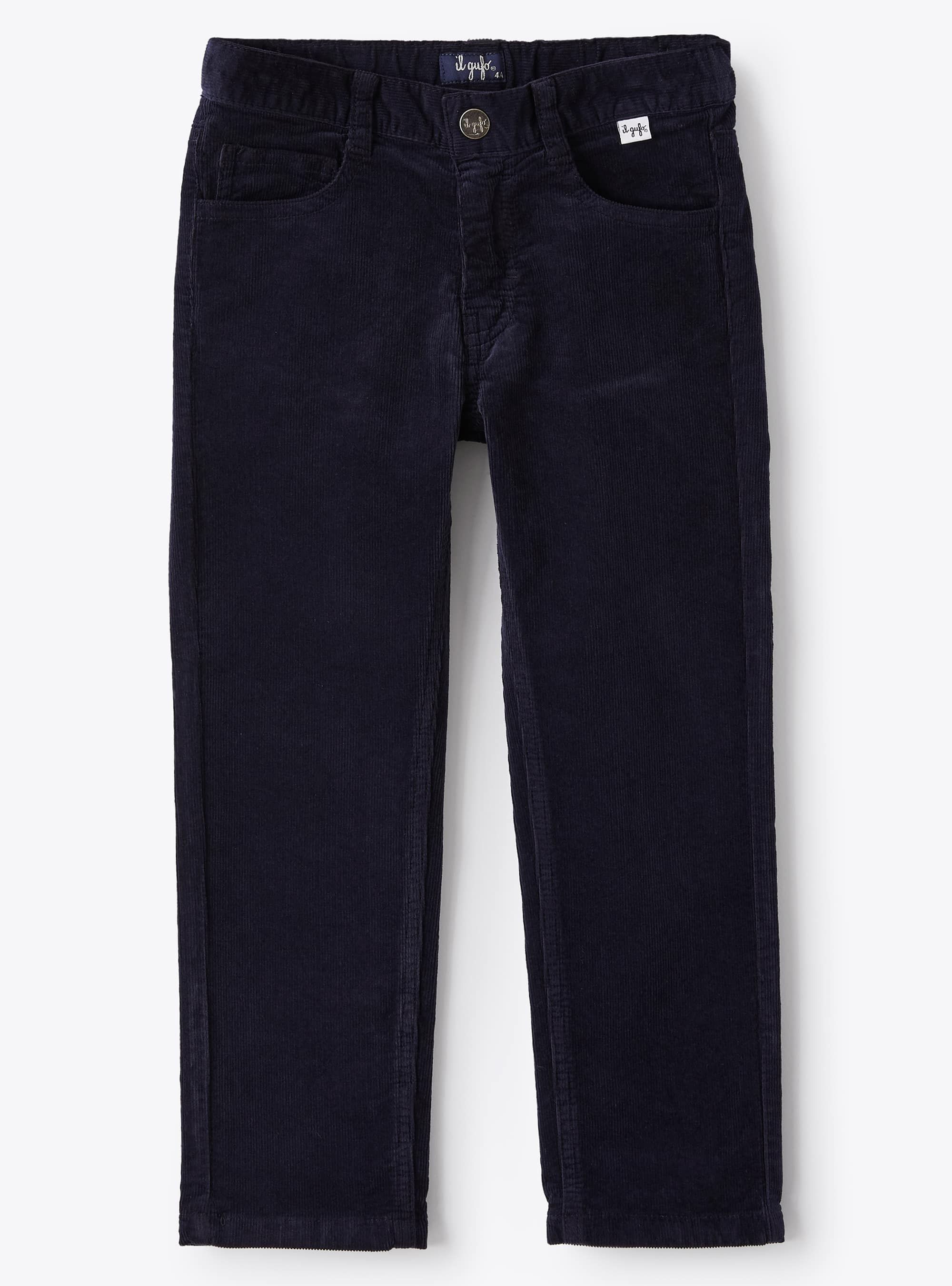 Pantalone In Velluto A Righe Blu