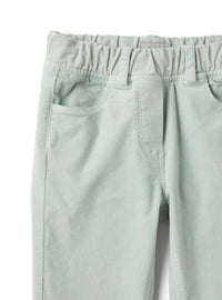 pantaloni skinny in velluto  verde acqua