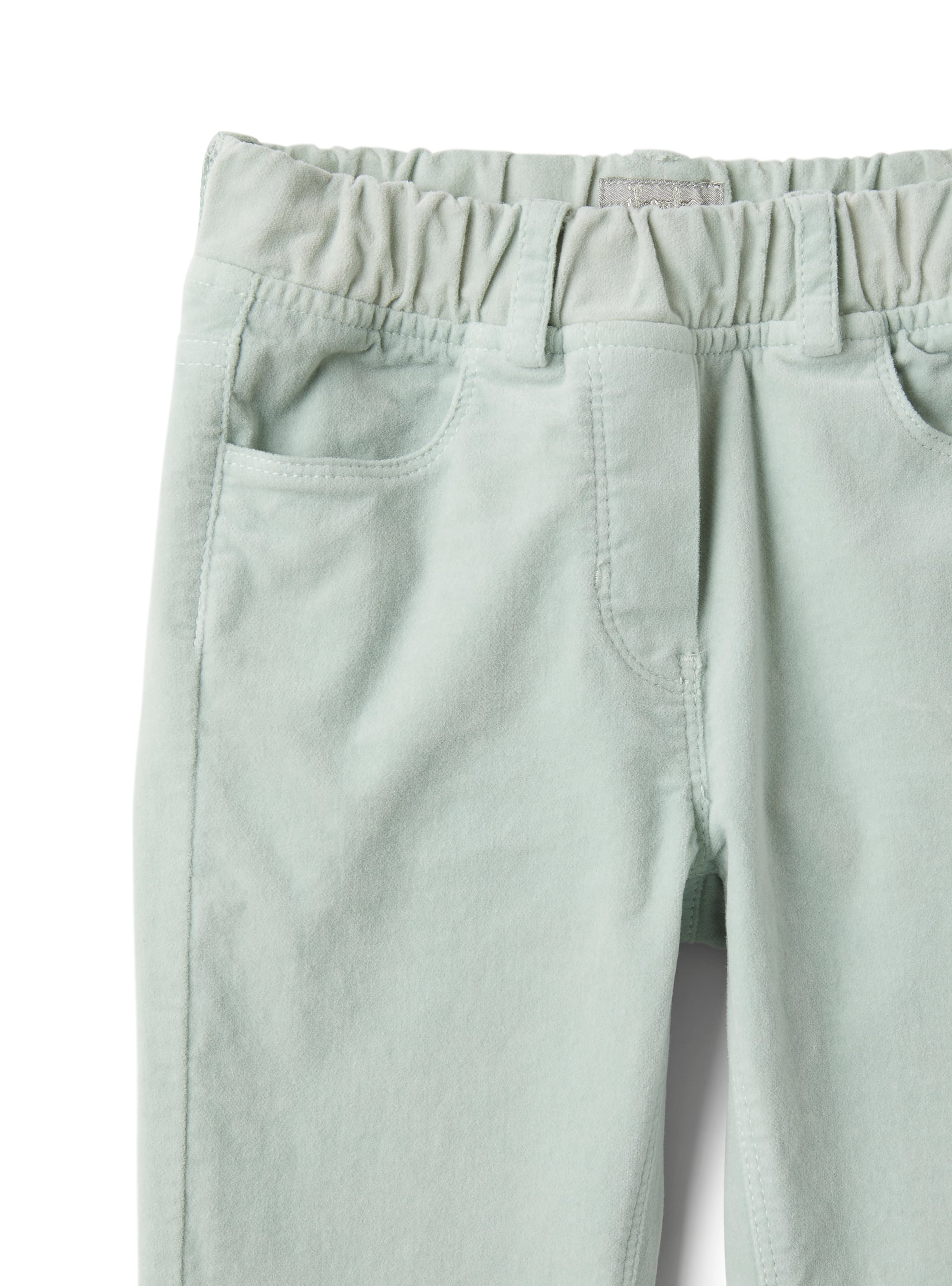 pantaloni skinny in velluto  verde acqua
