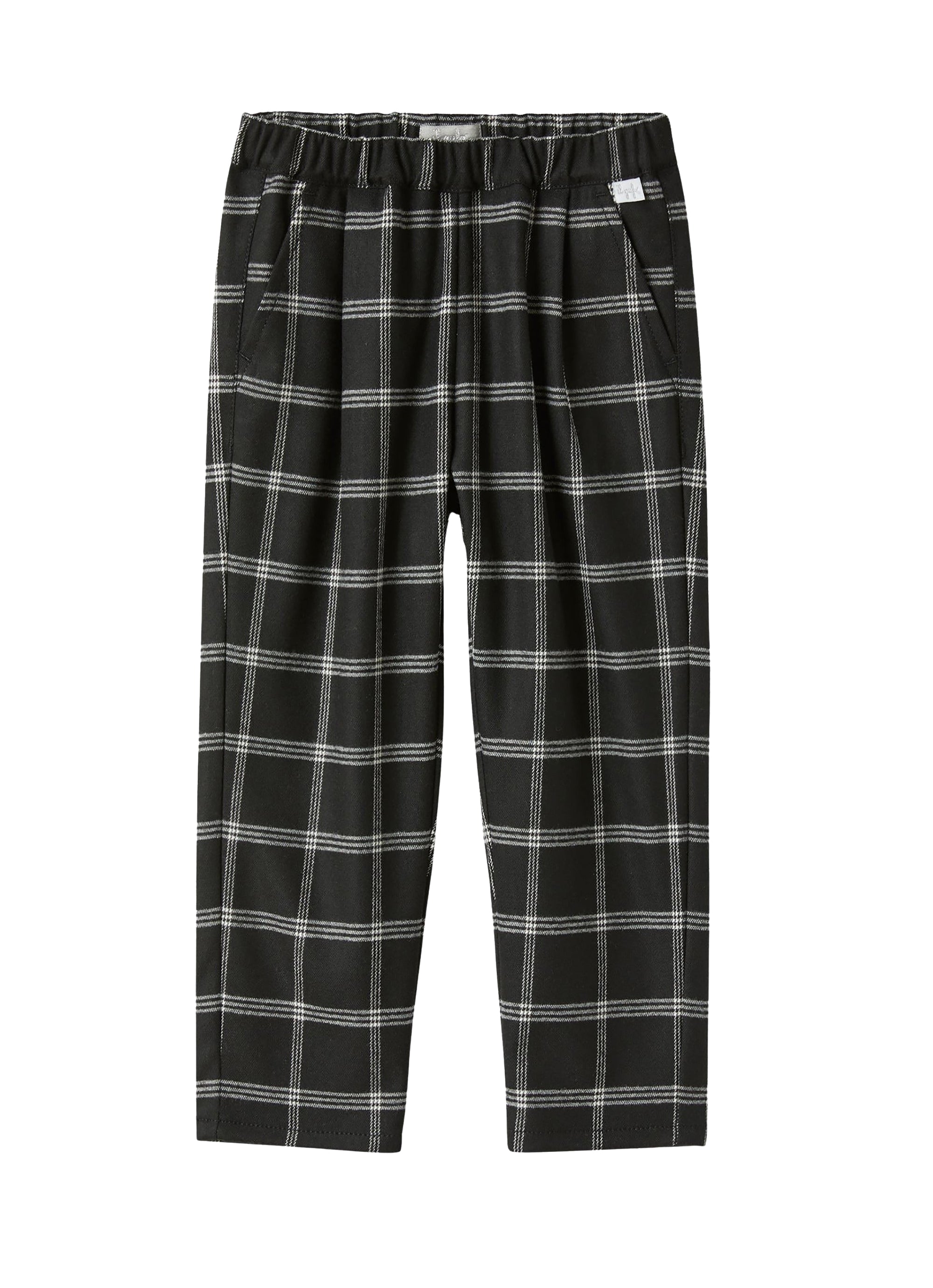 Trousers in checked technowool