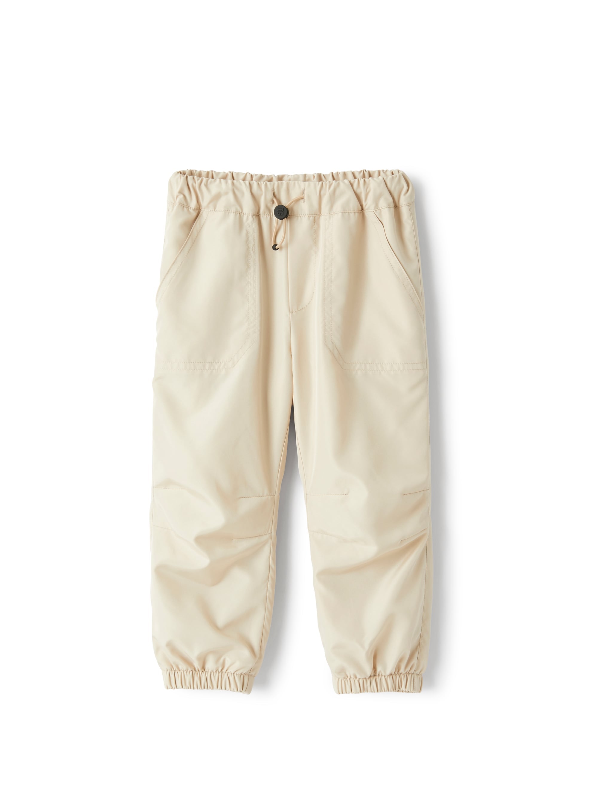 Beige technical fabric trousers