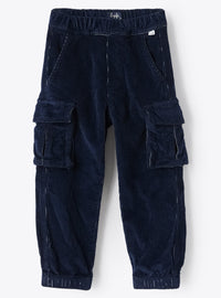 Navy Corduroy Cargo Trousers