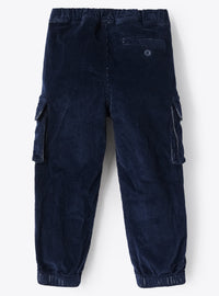 Navy Corduroy Cargo Trousers