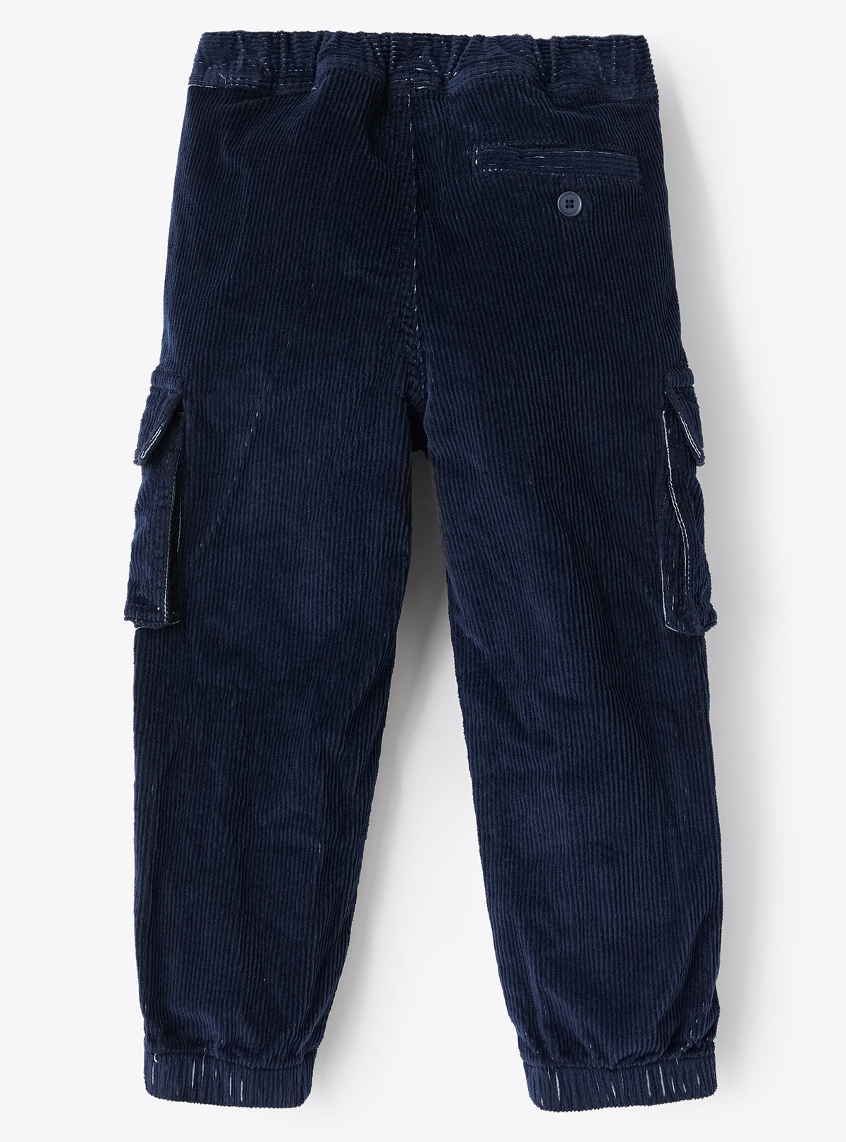 Navy Corduroy Cargo Trousers