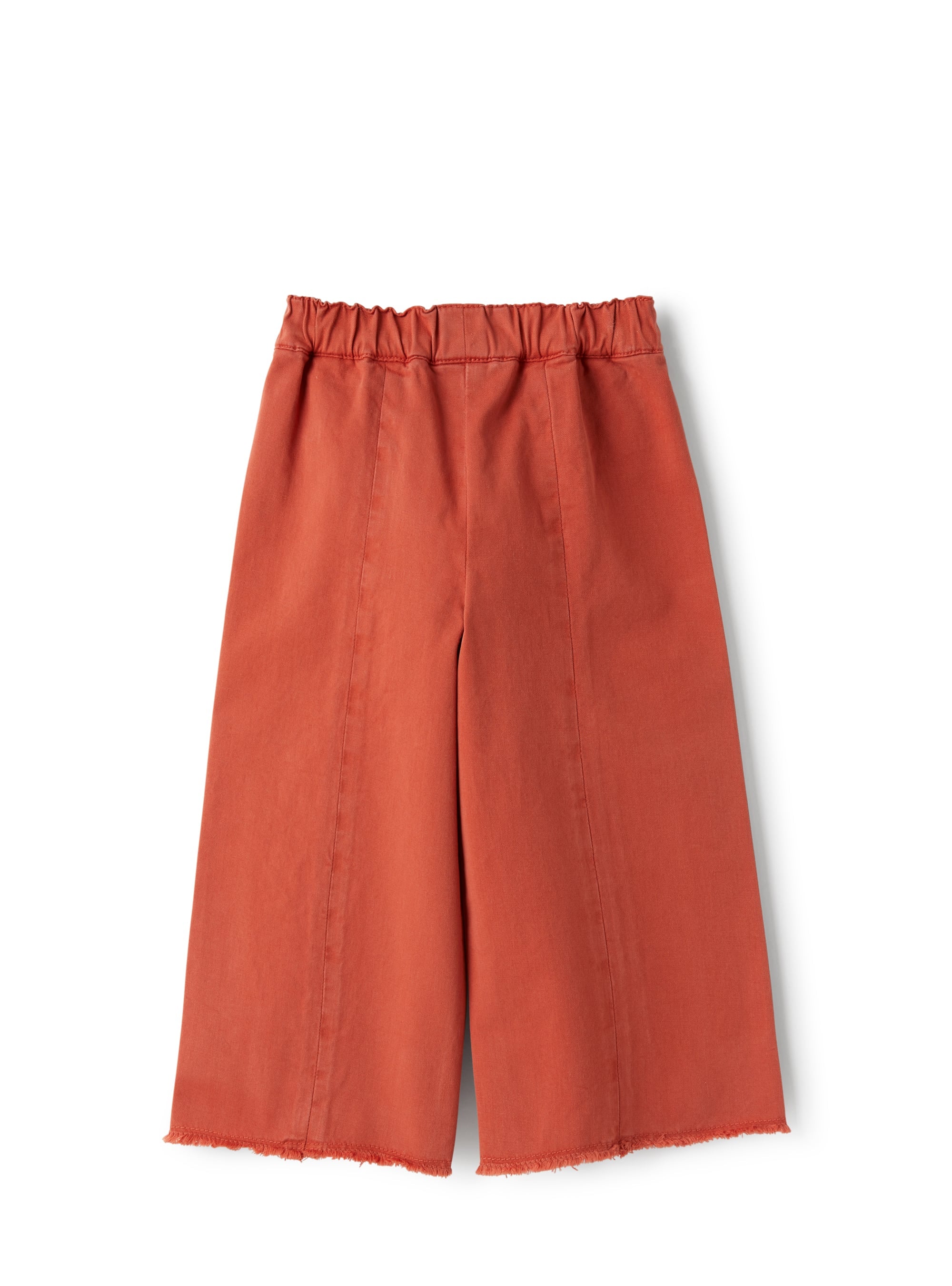 pantaloni culotte in gabardina color mattone