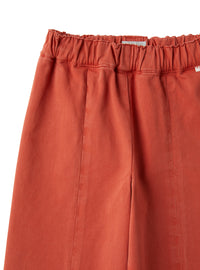 pantaloni culotte in gabardina color mattone
