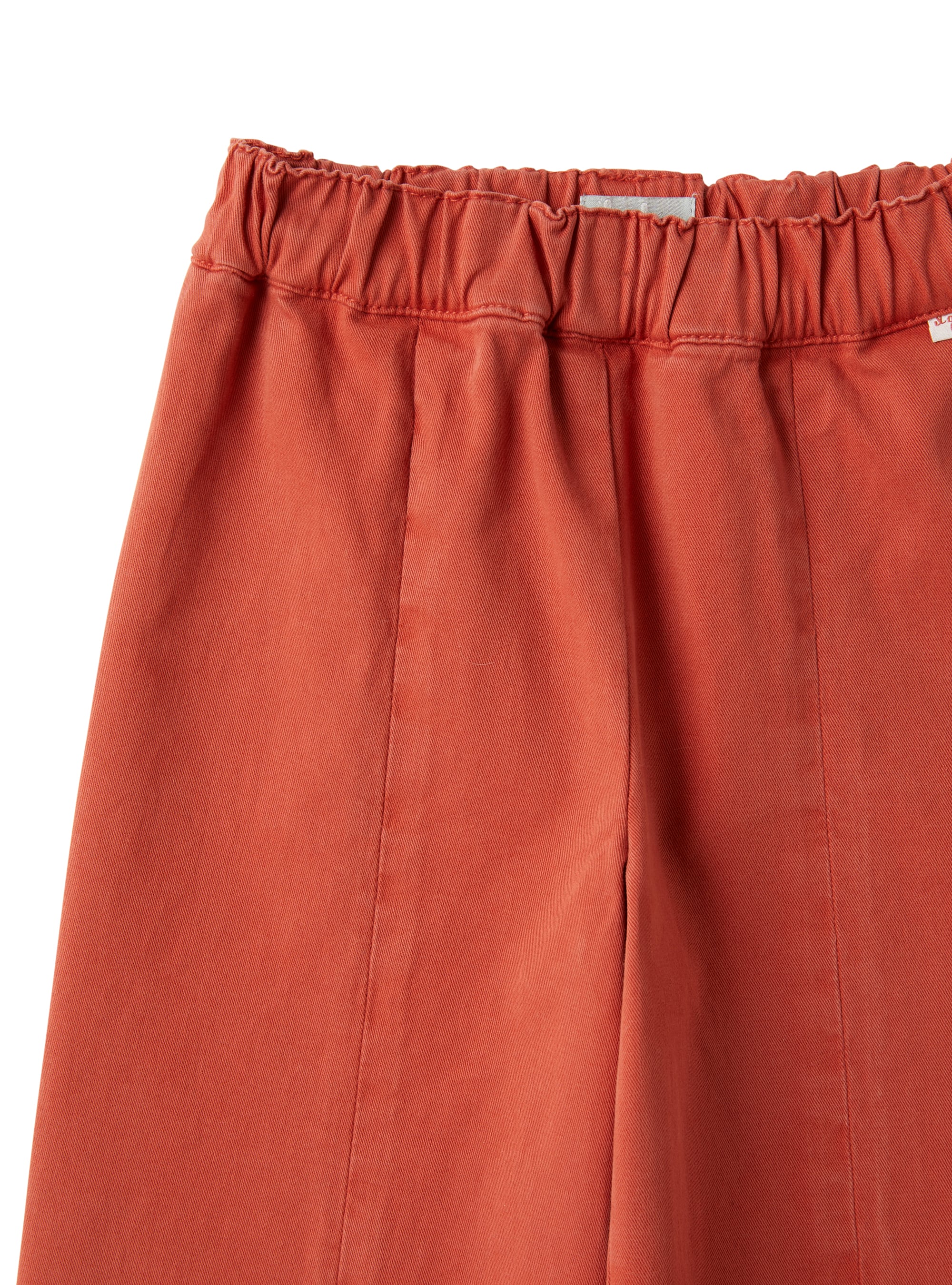 pantaloni culotte in gabardina color mattone