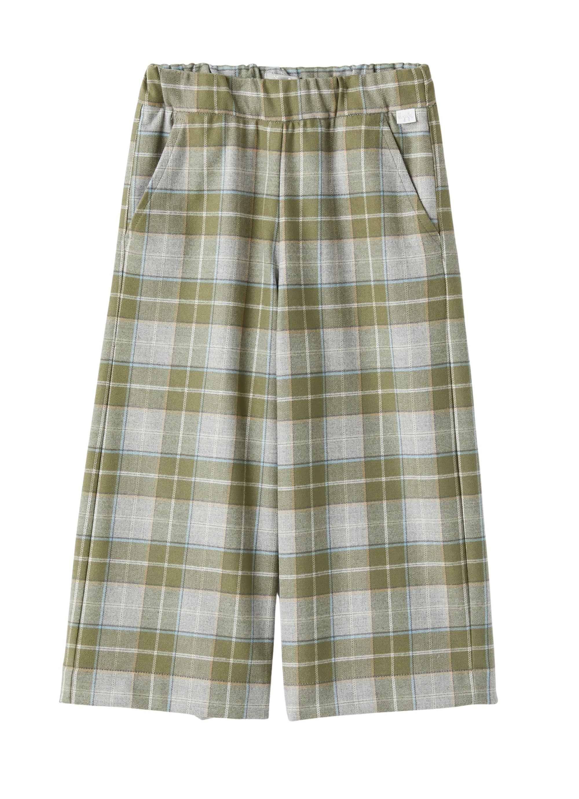 Culotte trousers in checked technowool