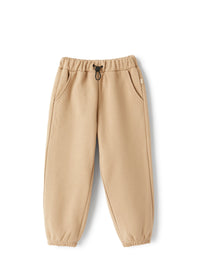 Joggers in beige cotton fleece