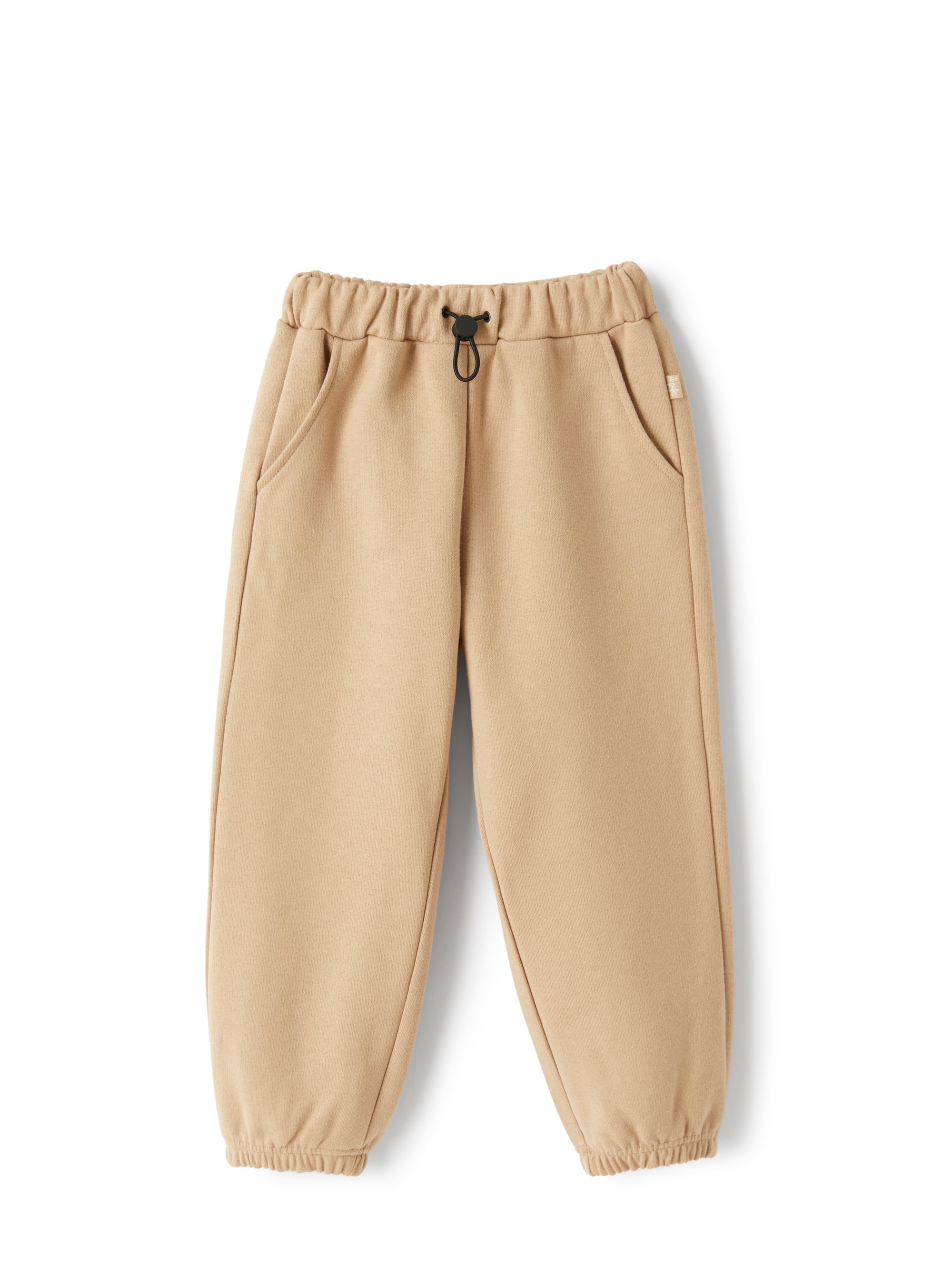 Joggers in beige cotton fleece