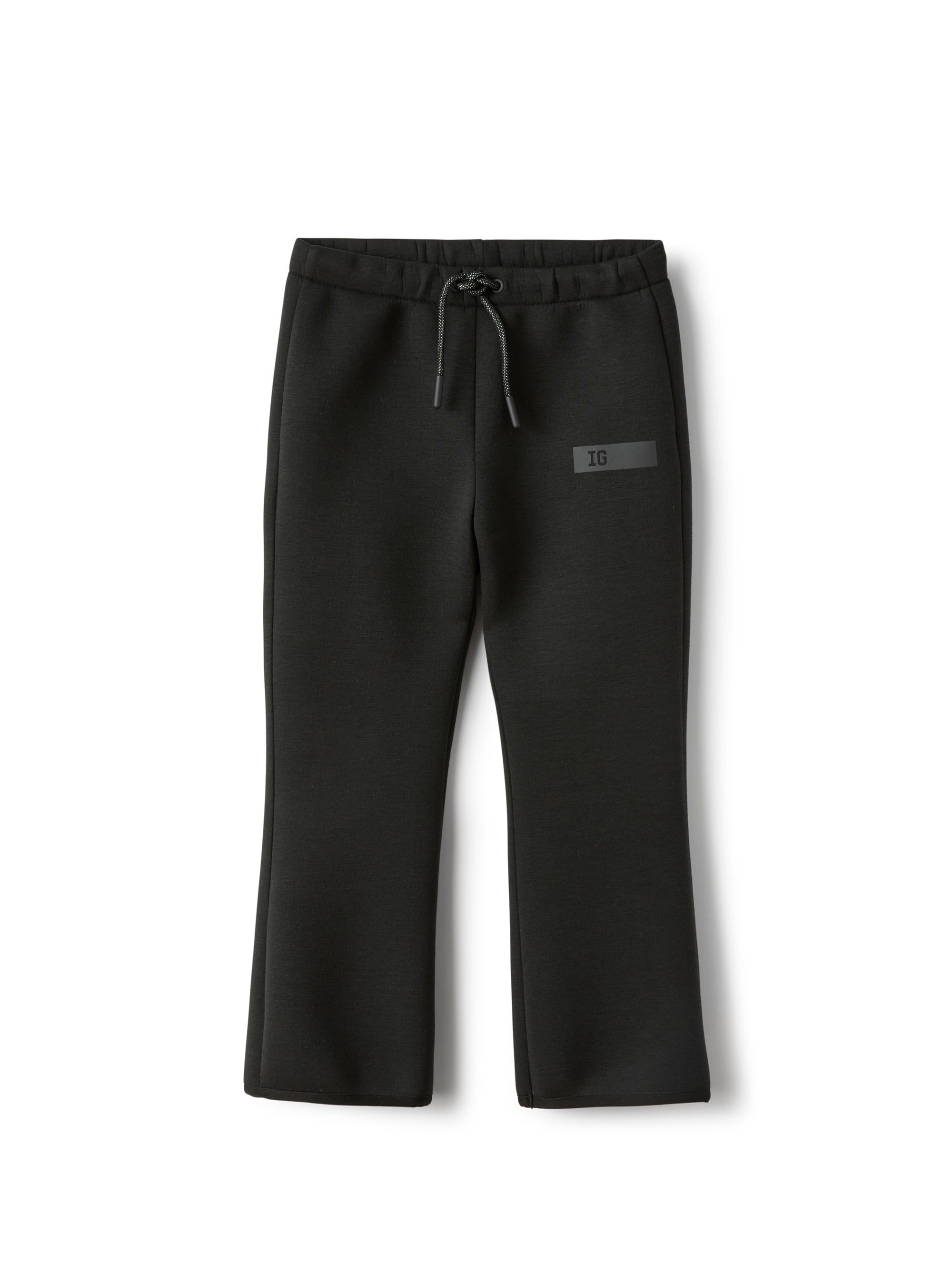 Cropped trousers in black neoprene
