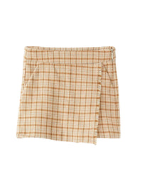 Check-print skirt pants