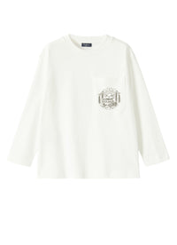 T-shirt avec imprimé sur la poche - Latte & Nero