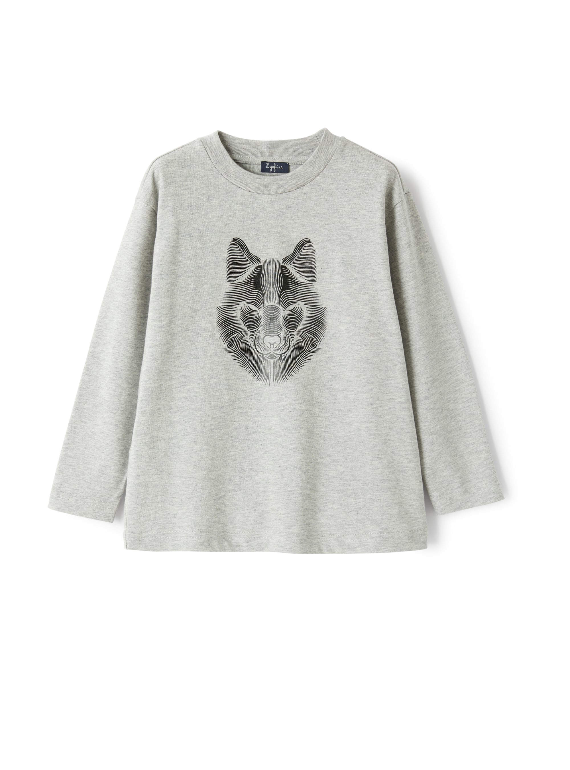 Grey t-shirt with wolf print design