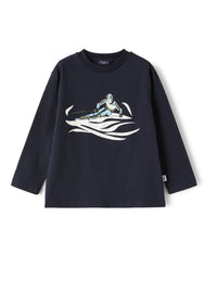 Blue T-shirt with skier print