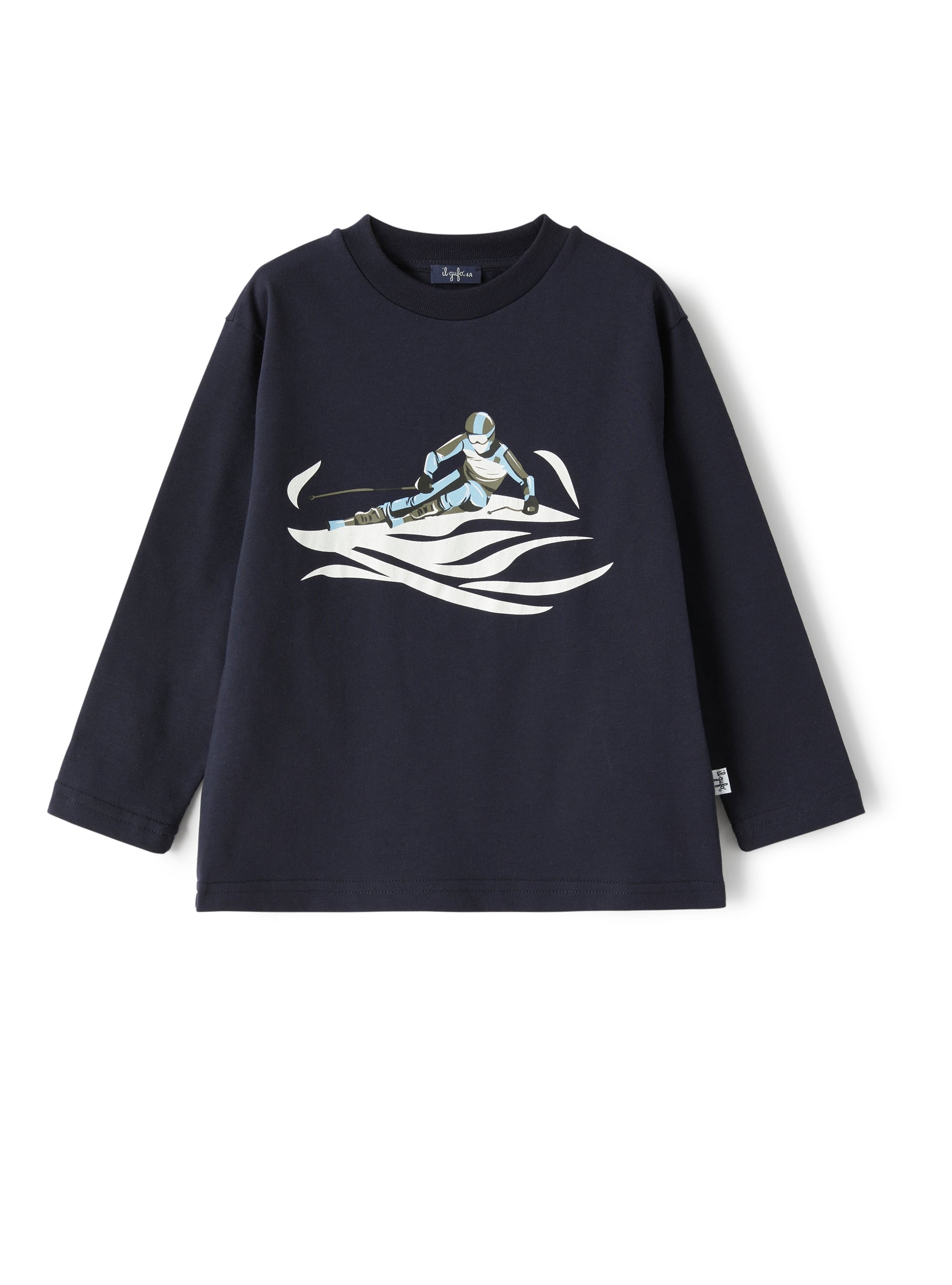 Blue T-shirt with skier print