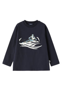 Blue T-Shirt With Skier Print