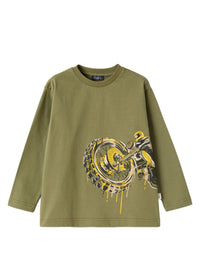 ta329mf002_5913 // DOUBLON FUSION /// T-Shirt With Motorcyclist Print
