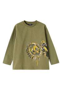 t-shirt con stampa motociclista