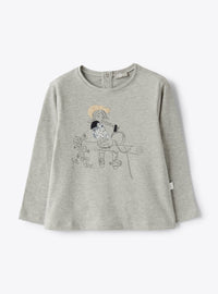 Grey T-Shirt With Cowgirl Print