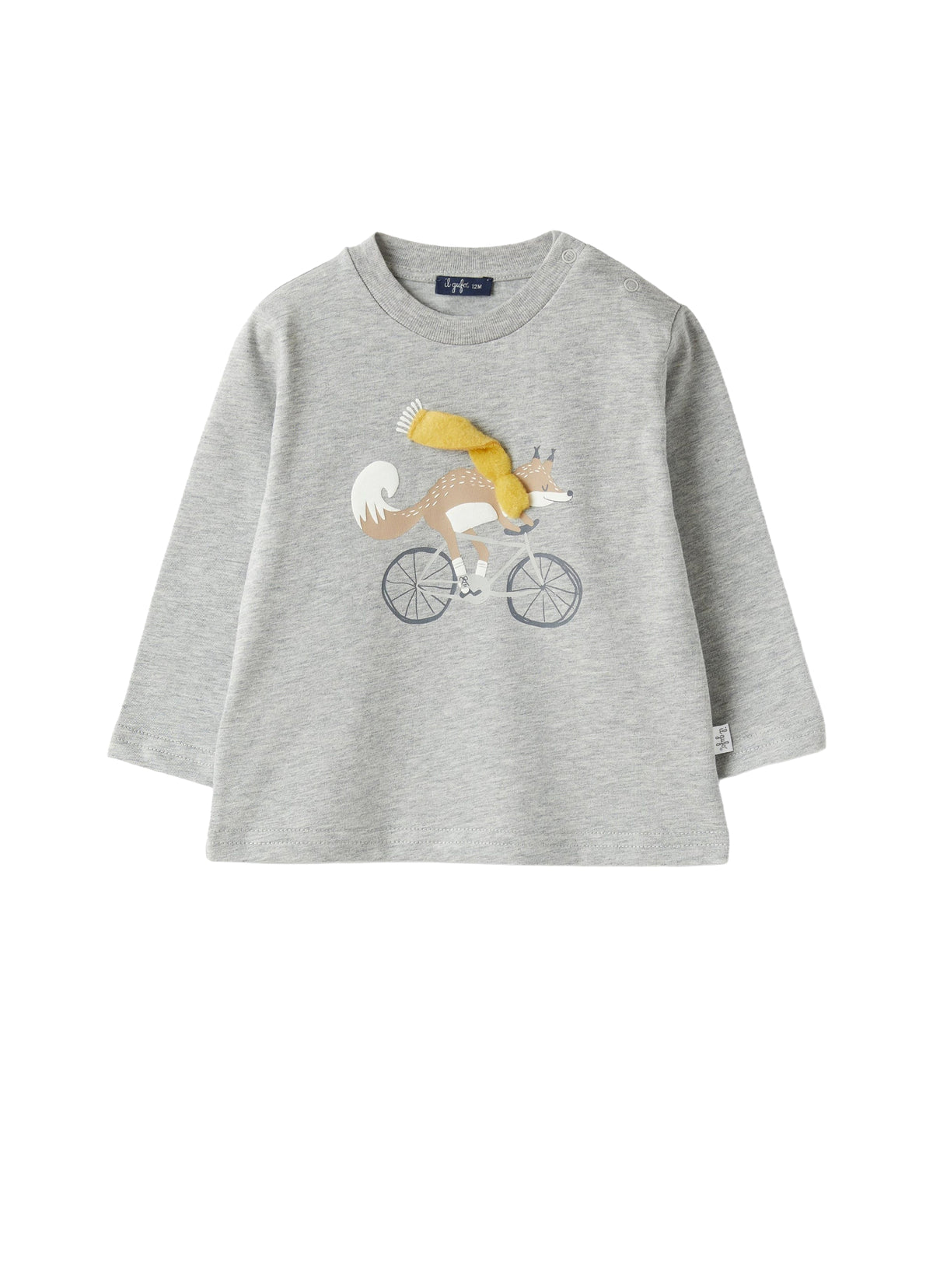 T-shirt avec imprimé renard - Grigio Nickel & Giallo Acero